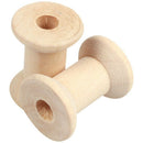 10Pcs Wooden Empty Thread Spools Natural Color 29mm x23mm E2T6