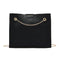 Lattice Pattern Women Shoulder Handbag Leather Chain Crossbody Bag (Black)