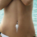 Rhinestone Tassel Navel Dangle Button Belly Ring Bar Body Piercing Jewelry ME