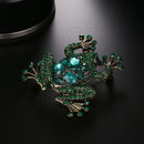 Green Brooch Women Party Anniversary Jewelry Shiny Rhinestone Brooches Bouq