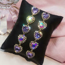 Fashion Rhinestone Heart Dangle Ear Stud Women Long Drop Earrings Jewelry