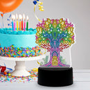 Special Shaped Diamond Painting Light DIY Colorful Tree Embroidery LED Lamp A