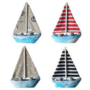 4Pcs Sailing Ship Nautical Wood Ornaments Mediterranean-style Home Decor