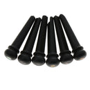 Pack of 6 Ebony Guitar Bridge Pins with Dots Black Acoustic Guitar Replacement