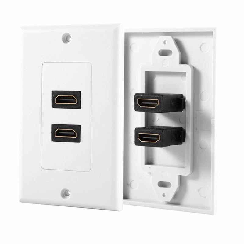 2 Pack HDMI Wall Plate, Dual 2 Port 4K HDMI Component Composite Audio Video