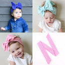 7pcs Kid Baby Girl Headbands Lovely Dot Print Headwrap Big Bowknot Headwear