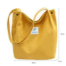 Fashion Women Handbag Canvas Totes Large Capacity Shoulder Bag (Yellow)