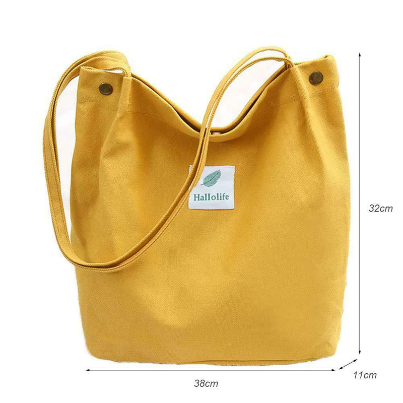 Fashion Women Handbag Canvas Totes Large Capacity Shoulder Bag (Yellow)