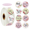 500pcs/roll round floral thank you stickers for package seal lab`US