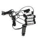 4 x 3 LED Car Interior Atmosphere Blue Light Charge Floor Decor Lamp Accessory s