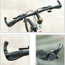 1Pair Ergonomic Rubber Bicycle Handlebar Grips w/ Aluminum Bar Ends (Black)