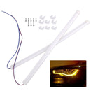 2pcs 30CM LED Amber Car DRL Daytime Running Light Strip Flexible Soft Tube Lamp