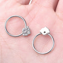 1Pair Surgical Steel Crystal Septum Nose Ring Segment Helix Tragus Ring Hoop FT