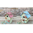2 x Rustic Country Style Wooden Decorative Bird House, Hanging Birdhouse Condo