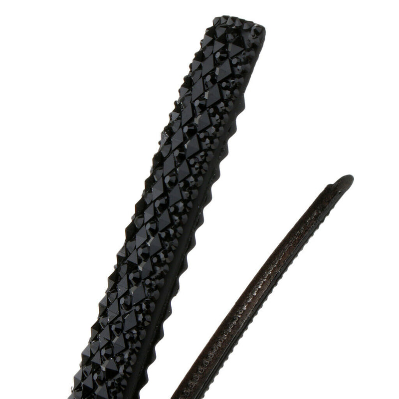 1 Pair Metal Hair Barrette Clips Side Pin Grip Black rhinestone rectangle