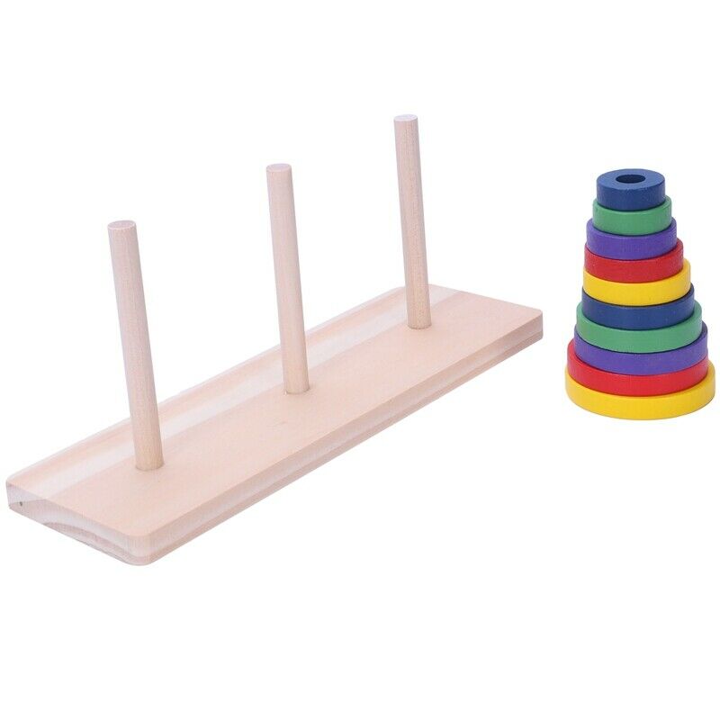 Wooden Colorful Ten-storey Tower of Logic Puzzle Brain Teaser Intellectual  G7B7