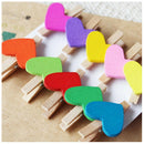 Mini Sweet Love Heart Shape Wooden Clips Message Photo Holder Card Paper Pe V5H2