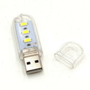 Mini Pocket USB LED Night Light 3 LEDs 5V Bulb Lamp for Reading White