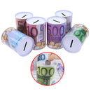 1pc Euro Dollar Money Box Safe Cylinder Piggy Bank Banks For Coins Deposit Bo Gw