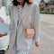 Women Leather Mini Shoulder Handbags Flap Messenger Crossbody Bags (Pink) A