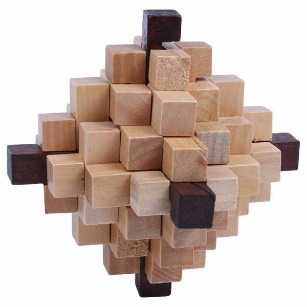 Wooden Primary Color Big Pineapple Lock Logic Puzzle Burr Puzzles Brain Tea Y1L7
