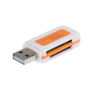 Mini USB2.0 4 Card Slots Smart Card Reader SD/MMC TF MS M2 Card Reader