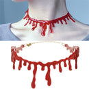 Halloween Red Blood Drip Plastic Chocker Necklace Gothic Fashion Jewellery S 3C