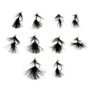 10pcs 3.7cm Wooly Bugger Flies Black Sinking Wet Bass Trout Fishing Flies