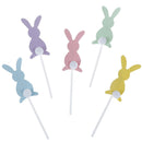 5pcs/set easter bunny eggs trees long ears rabbit cake toppers party supplies Hn