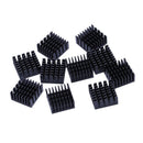 10 Pcs Black Aluminum Cooler Radiator Heat Sink Heatsink 20mm x 20mm x 10mm X7N3