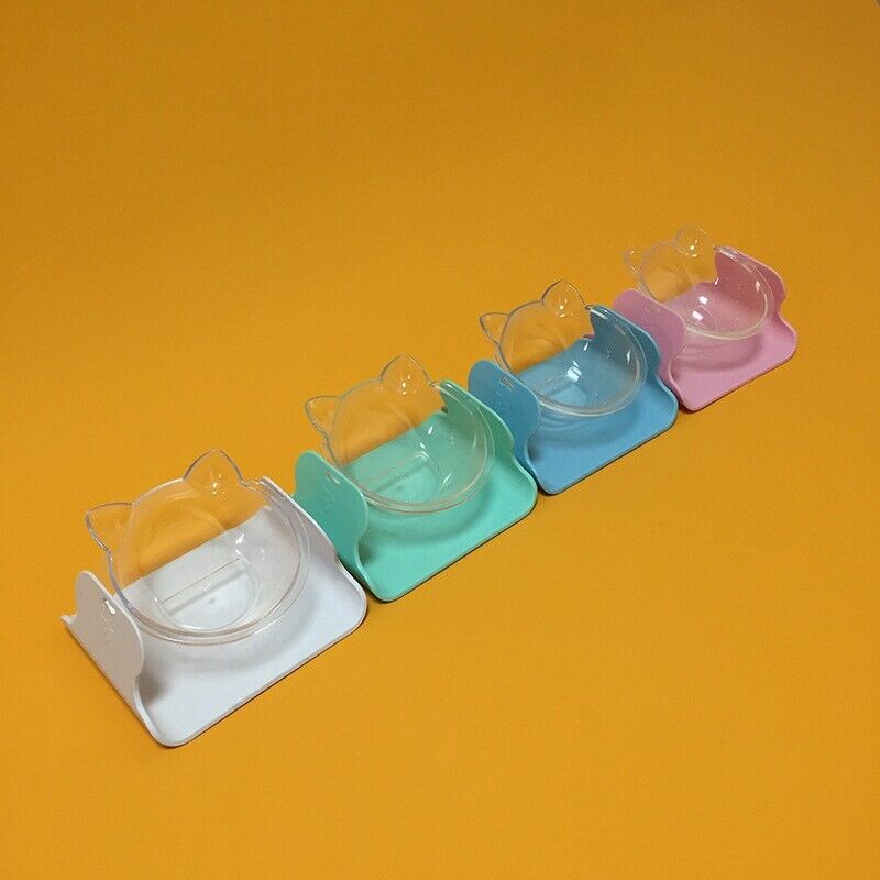 Pet Bowl Adjustable 15 Degree Inclined Cat Rice Bowl Cat Food Water Bowl Tr F7J4