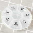 Weekly mini round 7 grids portable plastic medicine box travel storage box
