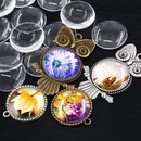 48pcs/set Owl Pendant Trays with Glass Cabochon Base DIY Jewelry Making NewME