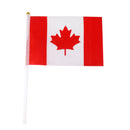 12Pcs Canada Hand Waving Flag Canadian Small National Flags Pole Banners NEW