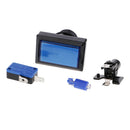 5Pcs Rectangle Arcade Game Machine Part & LED Light Illuminated Push Button