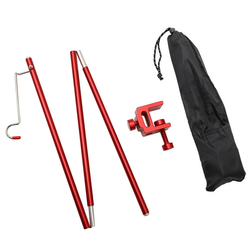 Portable Folding Lamp Pole Camping Picnic Adjustable Light Holder (Red)