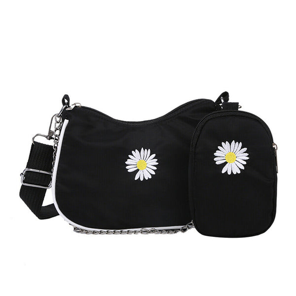 Daisy Underarm Shoulder Bag Multi-function Women Messenger Handbag (Black) A#S