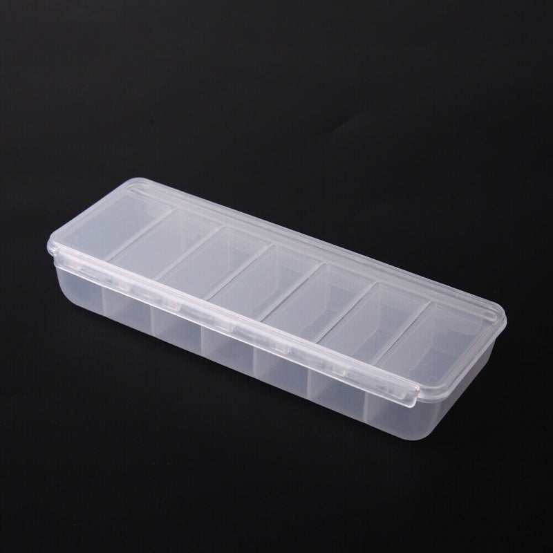 Large Travel Pill Cases Portable 7-Day Medicine Box Tablet Container(Clear) A
