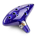 12 Holes Alto C Key Ocarina Musical Instrument Flute with Lanyard Blue