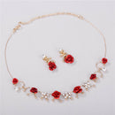 Women Fashion Ear clip & Neckless set 2pcs Elegant Jewelry Dress Accessory-j .3C