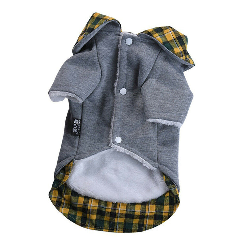 Dog Autumn Winter Warm Cotton Coat For Small Medium Dogs Puppies Yellow-S