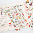 6 Sheets Lovely Miss Cat Adhesive DIY scrabooking Diary photo album stickerME