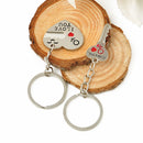 Hot NEW Key Heart Keyring Set Keychain Ring Stone Mandrel Valentines Gift 1 Pair