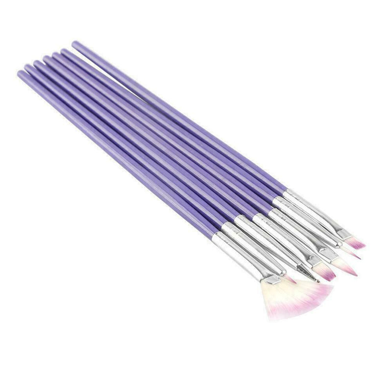 7pcs/set Acrylic Nail Art UV Gel Carving Pen Brush Powder Liquid V0A5