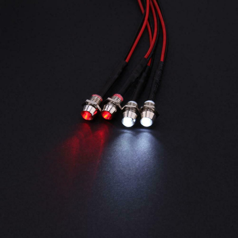 4 LED Headlight 3mm White/Red Light RC Car Parts for TRAXXAS HSP HPI REDCAT A