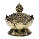Lotus Incense Smoke Cone Aroma Burner Holder Stove Backflow Censer Decor-Br
