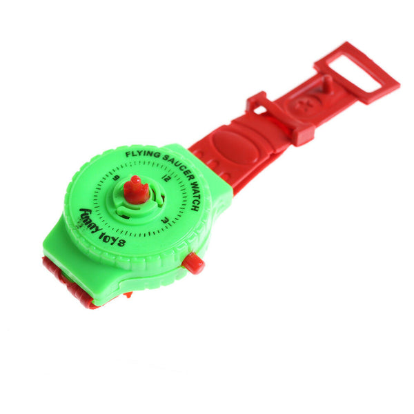 Funny Toys Flying Saucer Plastic Watch Toys Spinning Top Creative Gift Game T FT