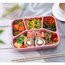 800-1000Ml Healthy Wheat Straw Lunch Box For Kids Portable Microwavable Ben Q8P2