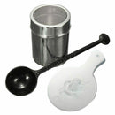 Chocolate Shaker Duster+16x Cappuccino Coffee Barista Stencils+Measure JHF