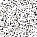 100x Spacer Acrylic Beads DIY Cube Making Loose Mixed Alphabet Jewelry Letter